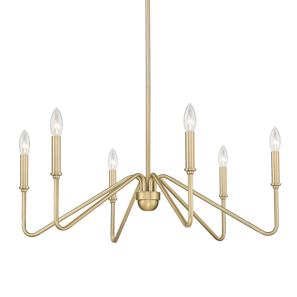 Yep by Golden Lighting Kennedy 6-light Chandelier in Brushed Champagne Brass
